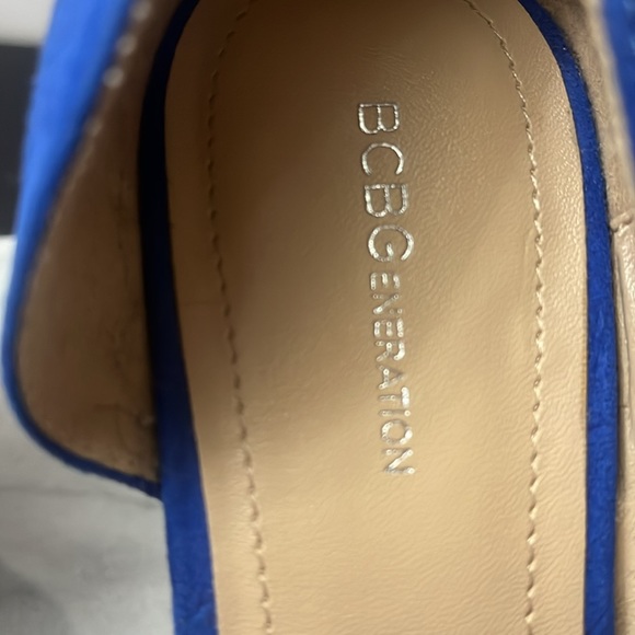 BCBGeneration pointy toe d'Orsay pumps textured suede Sz  8.5 in blue - Picture 8 of 11